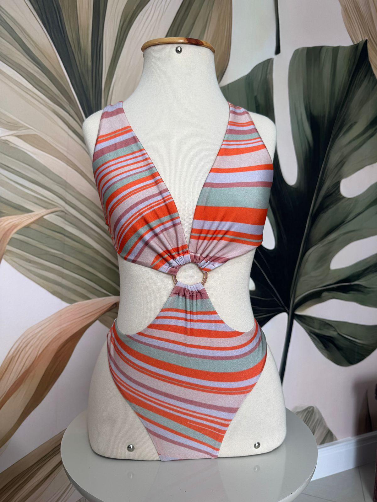 Maiô estampado laranja - Rosa Chá