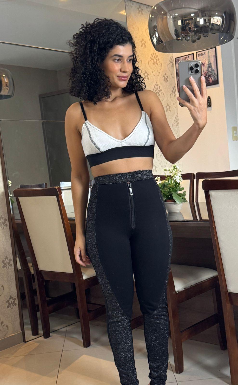 Legging montaria preta lurex - John John