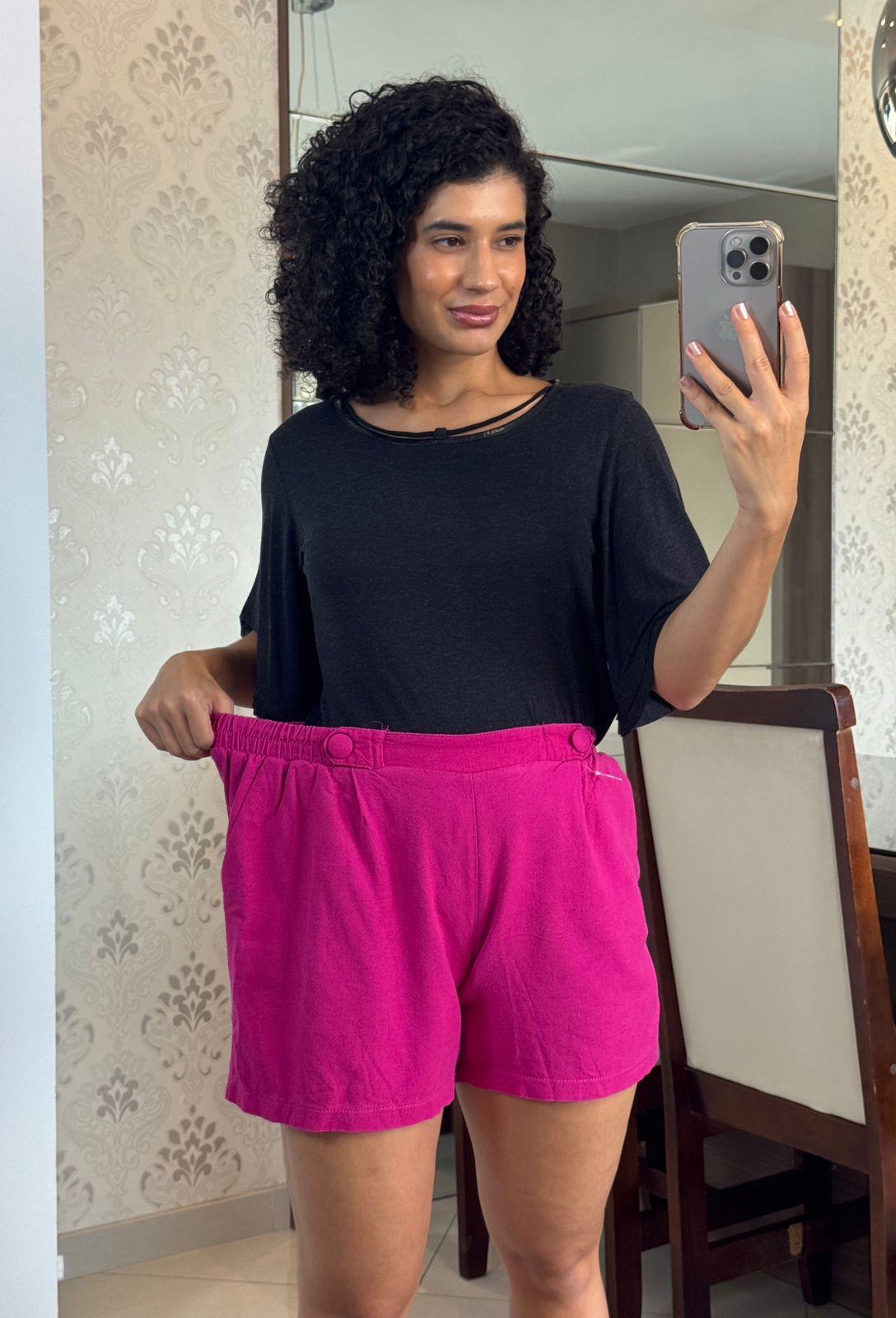 Shorts viscolinho fúcsia - Amiska