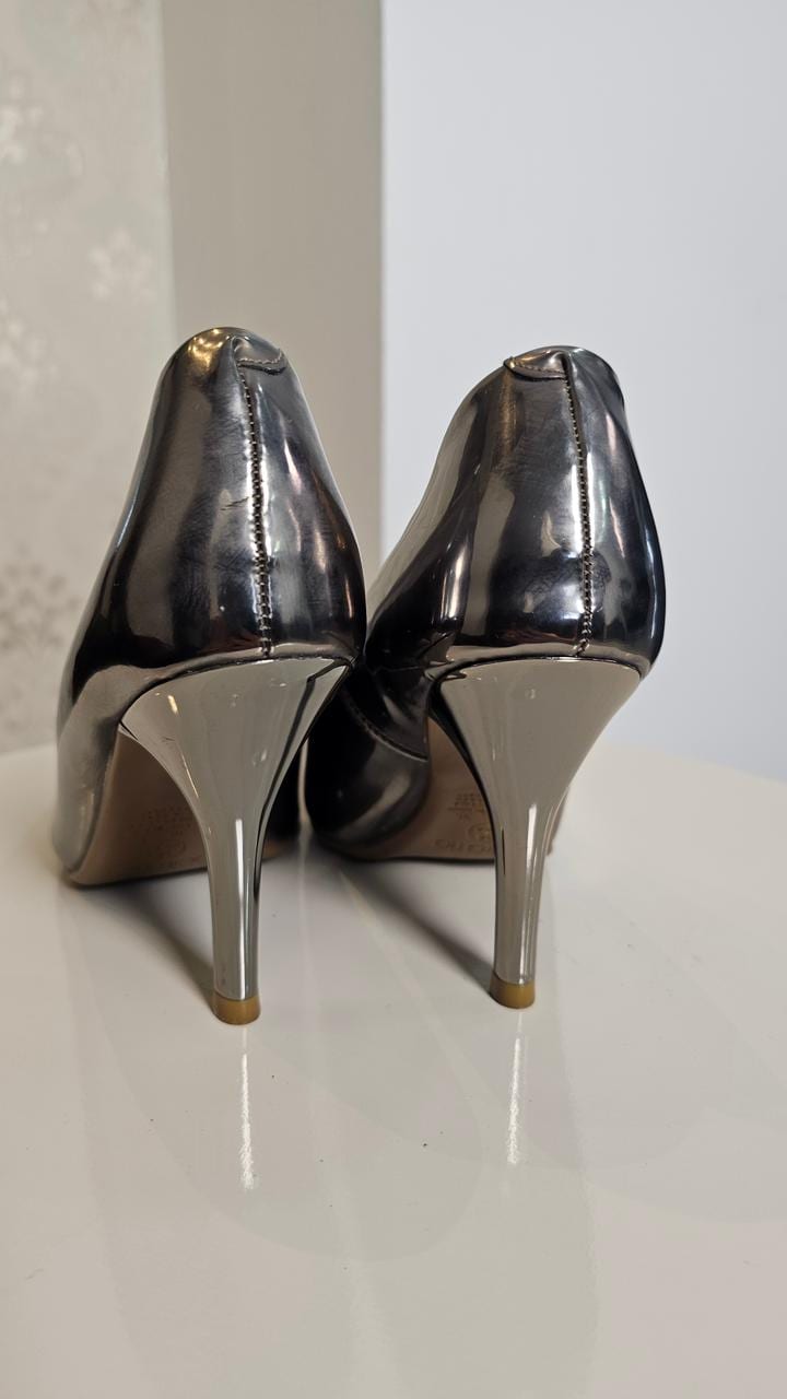 Scarpin Prateado 9cm  - Beira Rio