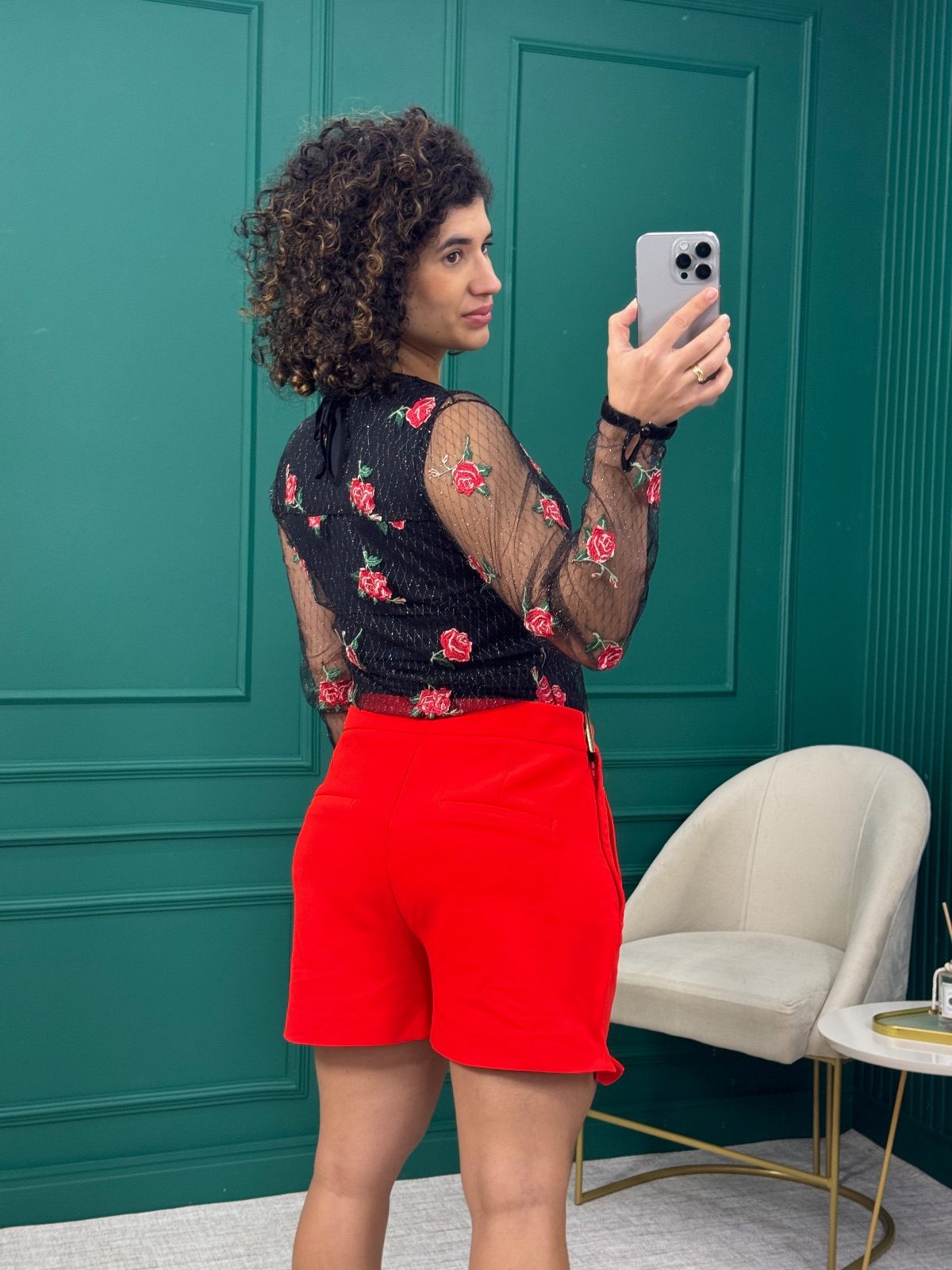 Shorts Alfaiataria Vermelho com Bolsos - A Collection