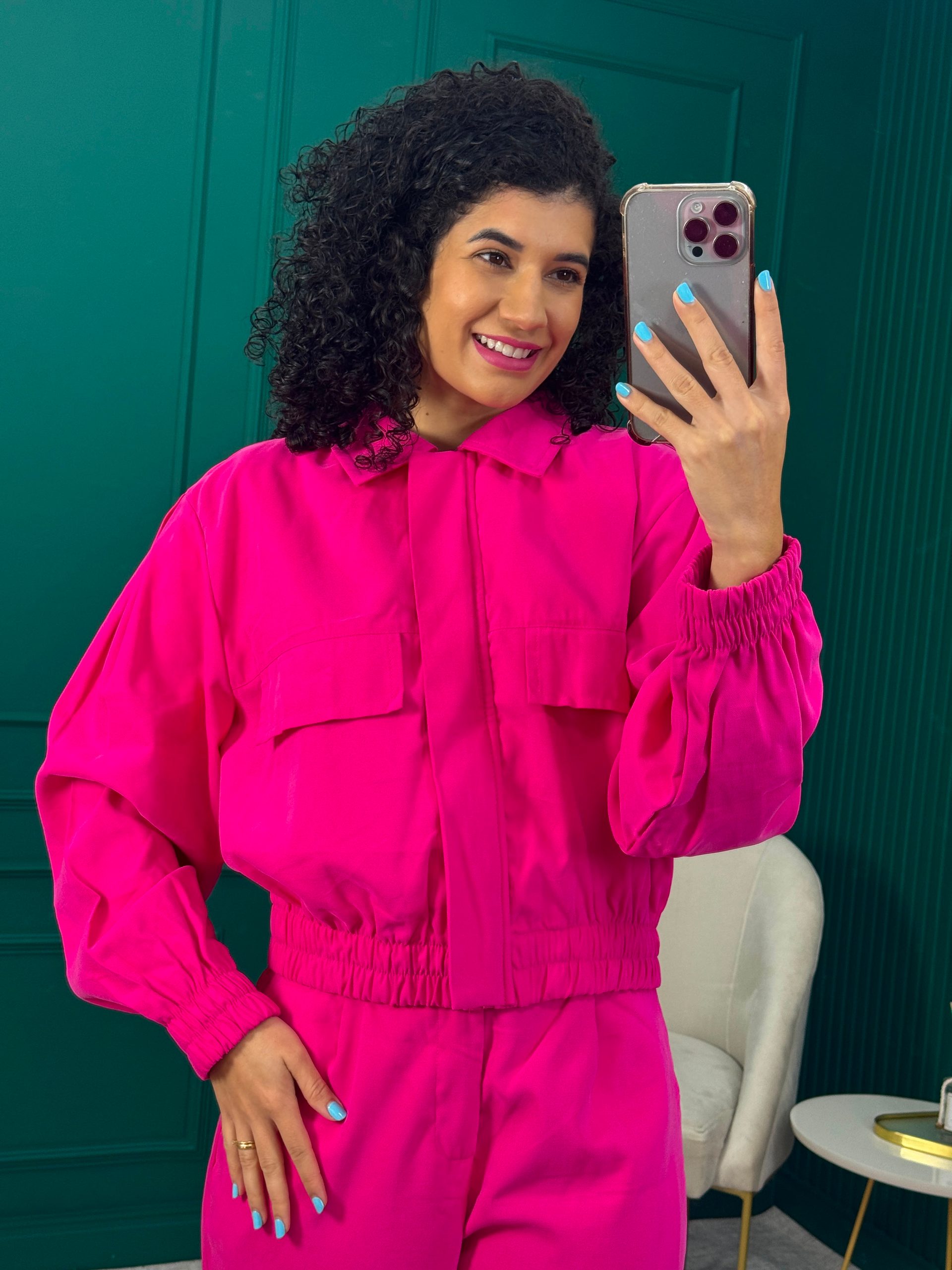 Conjunto 3 Peças Rosa com Calça, Jaqueta e Blusa - NOWWA