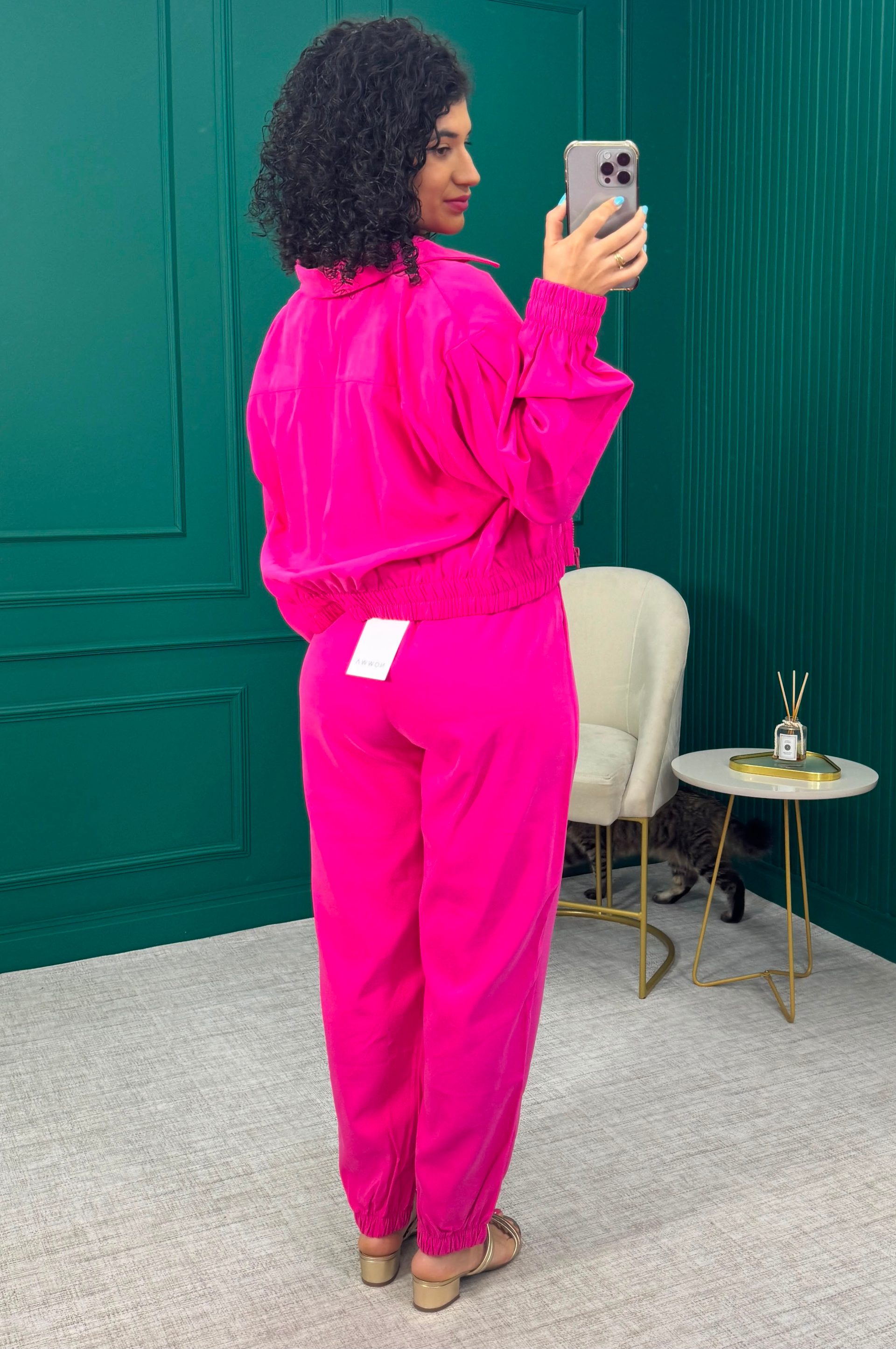 Conjunto 3 Peças Rosa com Calça, Jaqueta e Blusa - NOWWA