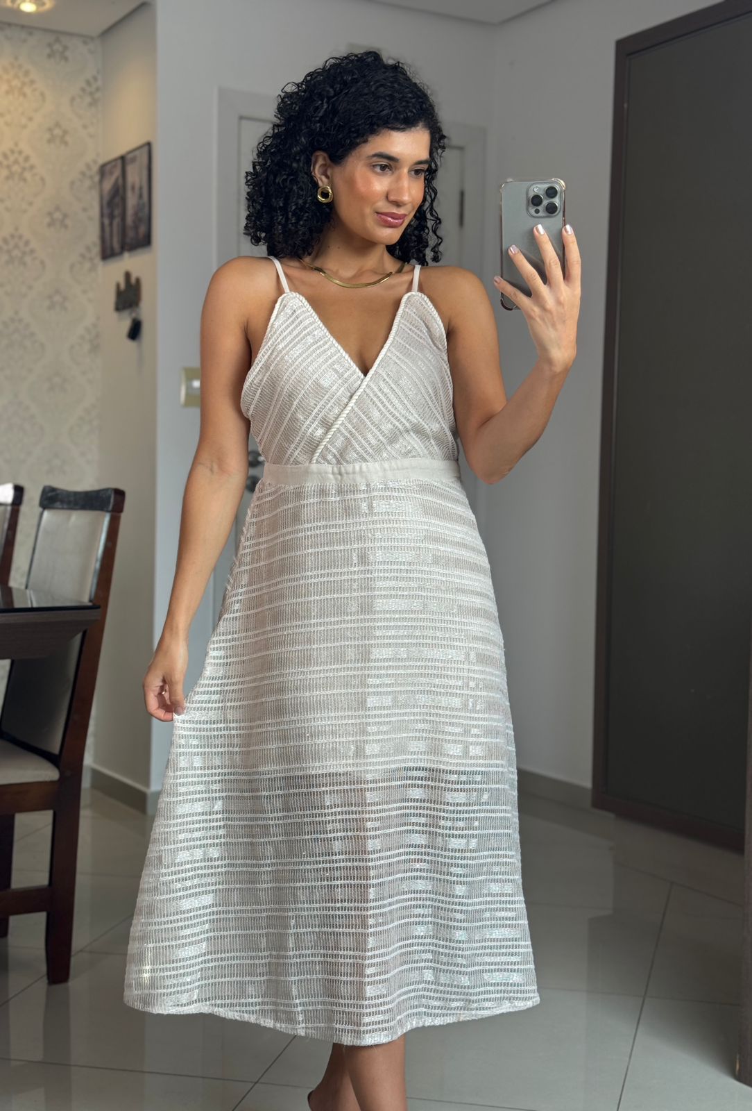 Vestido gelo texturizado - Chuá