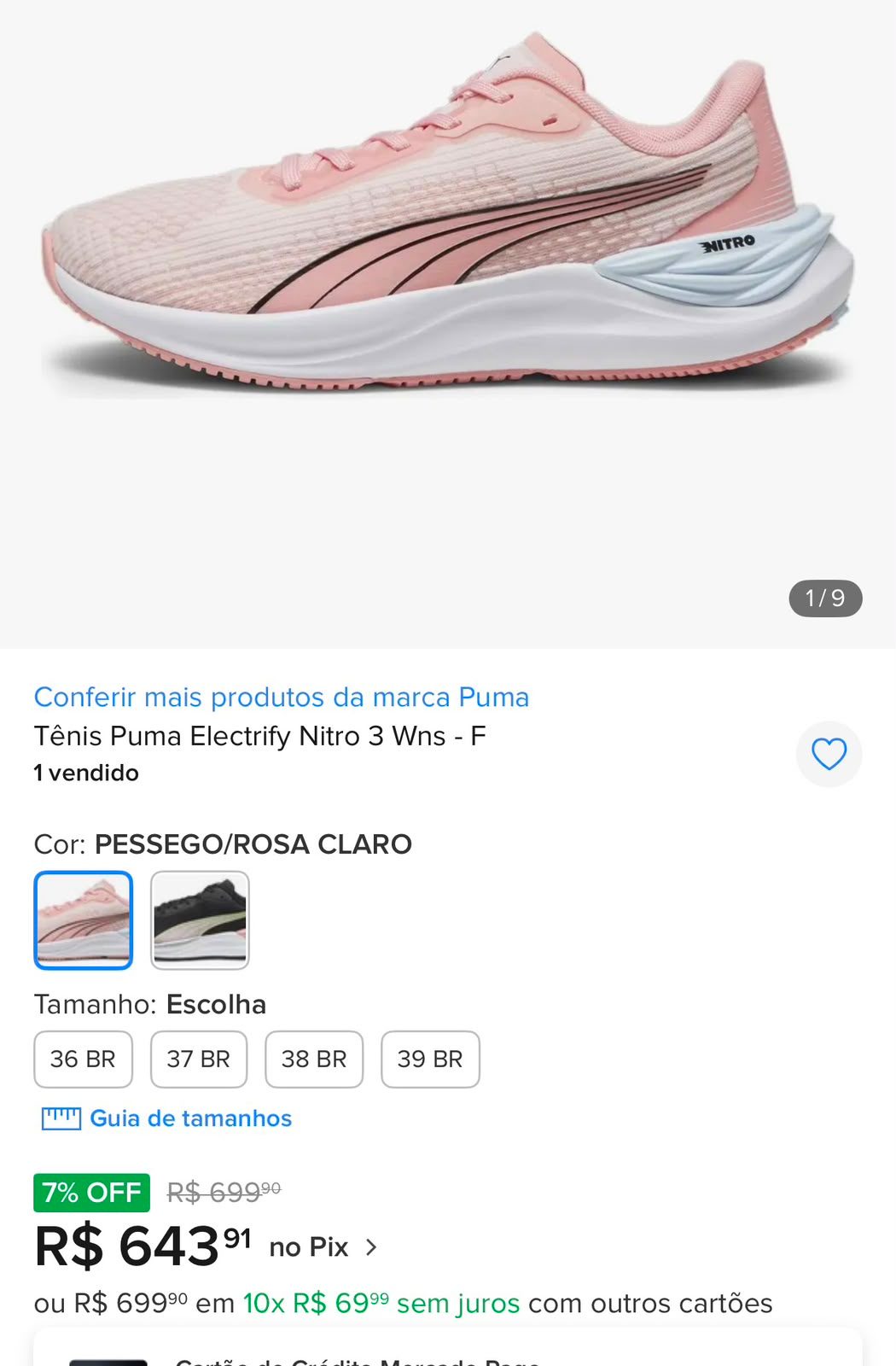 Tênis de Corrida Electrify 3 Pêssego - Puma