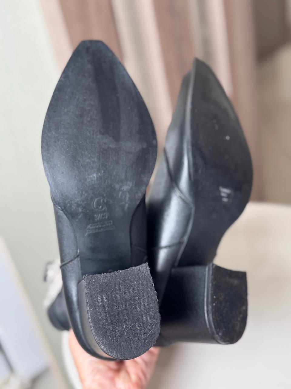 Bota Western Couro Preta com Franjas - Carmen Steffens