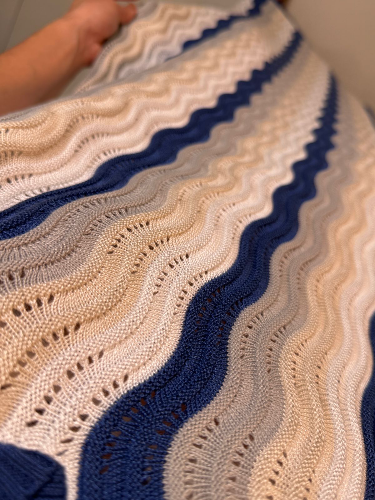 Vestido tricot azul com gola - Ademar Malhas