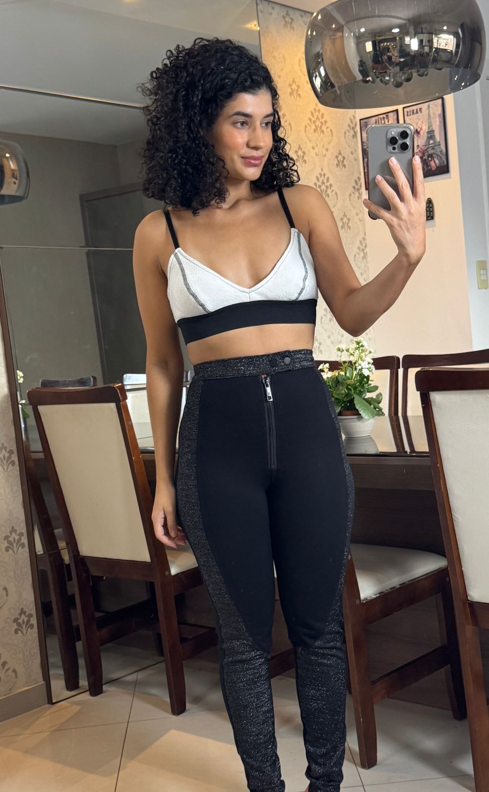 Legging montaria preta lurex - John John