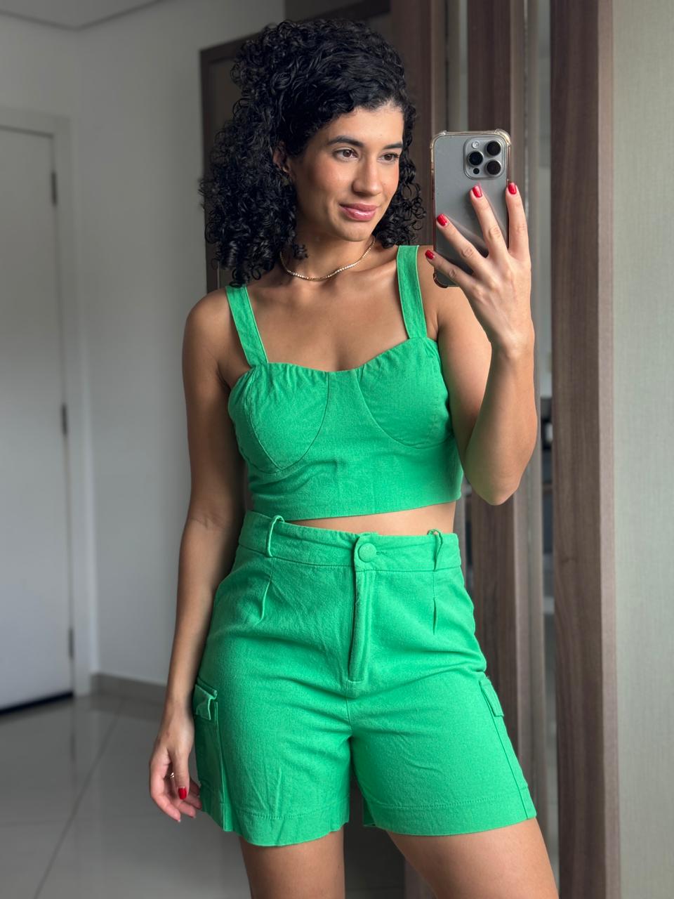 Cropped Verde Sem Bojo
