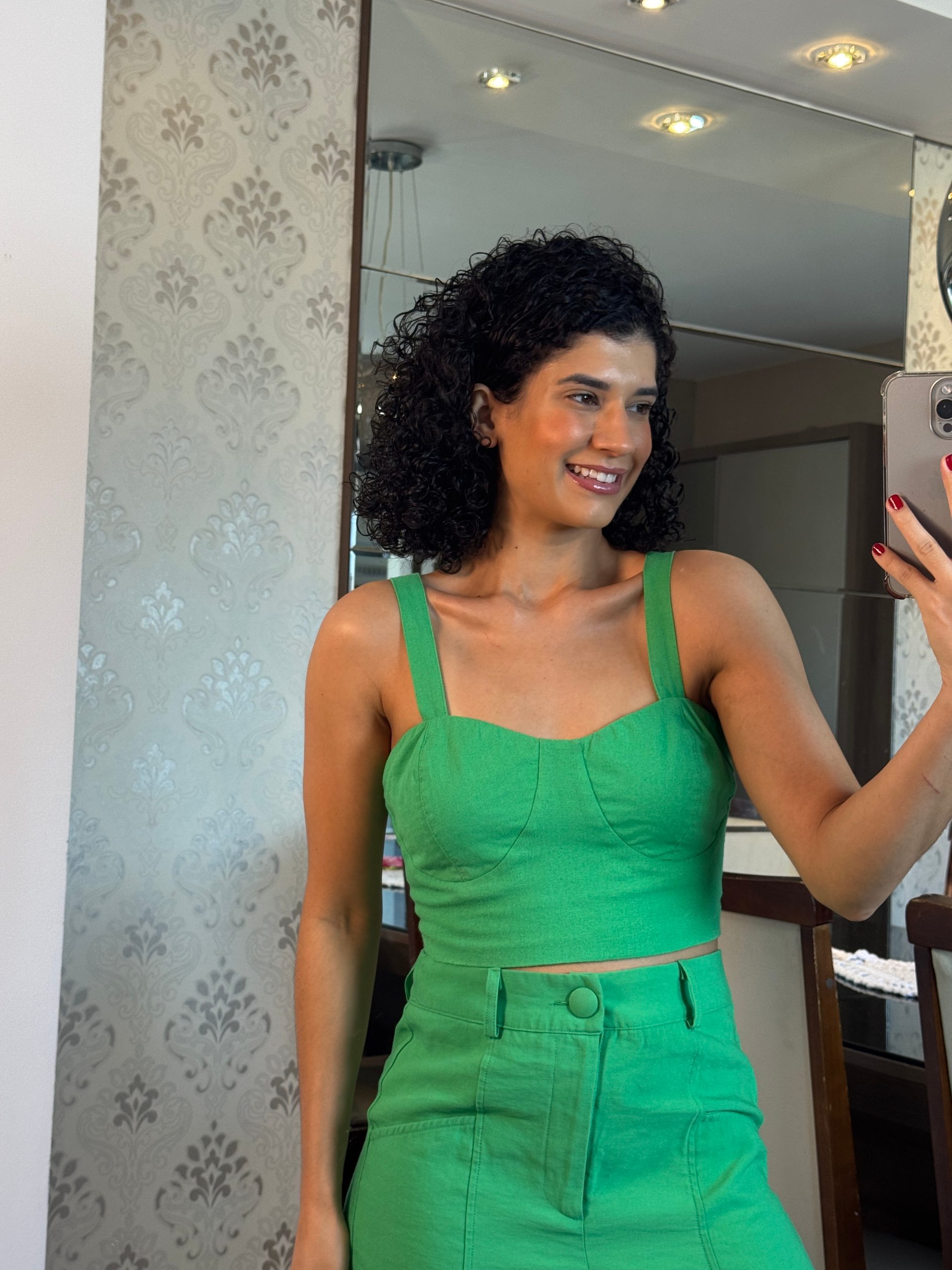 Cropped Verde Sem Bojo