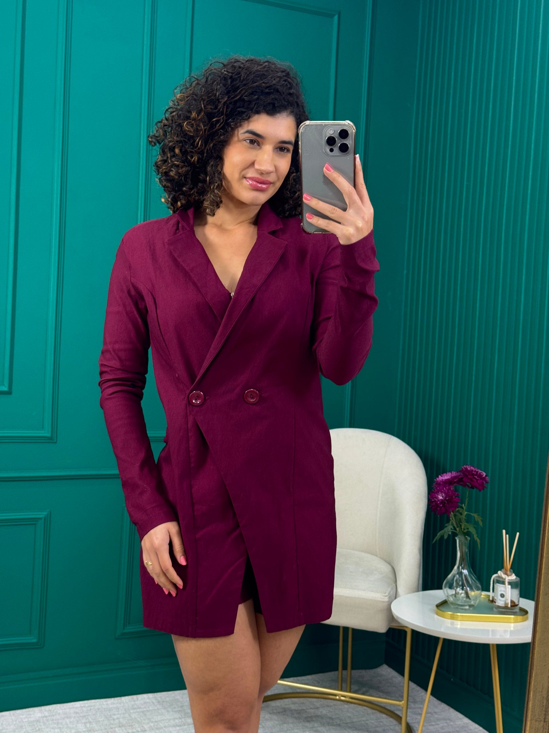 Macaquinho Blazer Bordô em Bengaline - dot. clothing