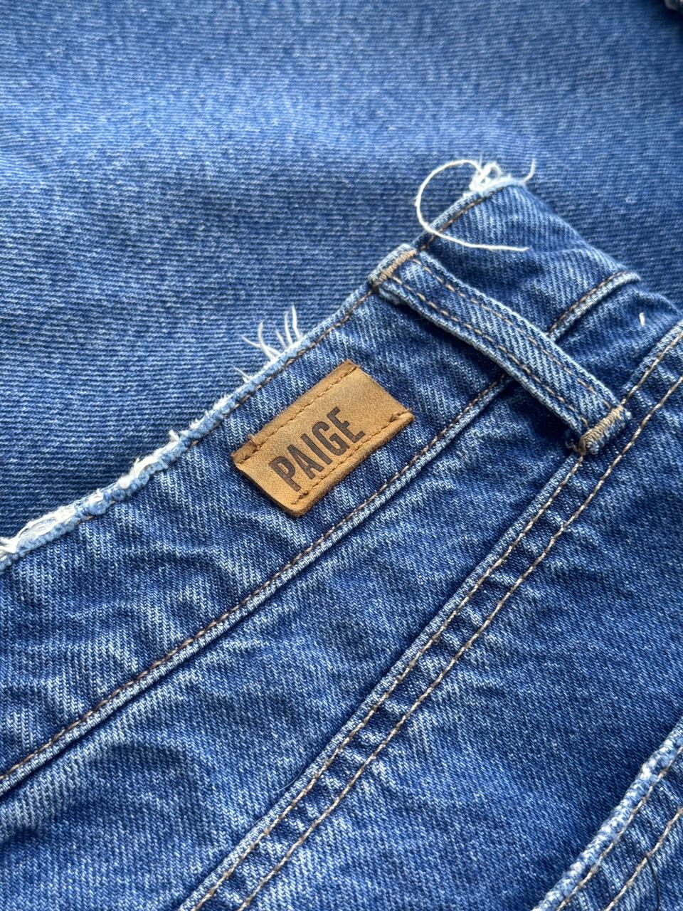 Saia Jeans 100% Algodão com Desfiado - Paige