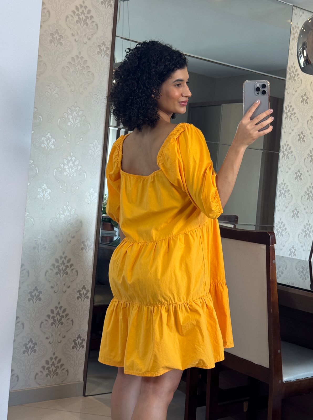 Vestido Açafrão 100% Algodão - Sly