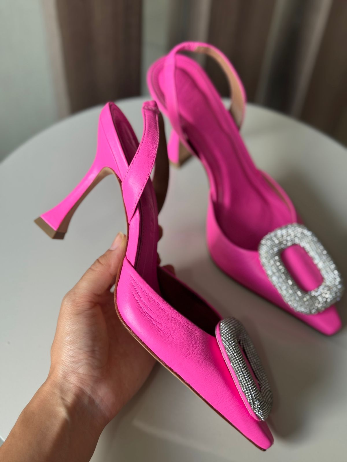 Slingback Rosa Strass 9cm  - Vicenza