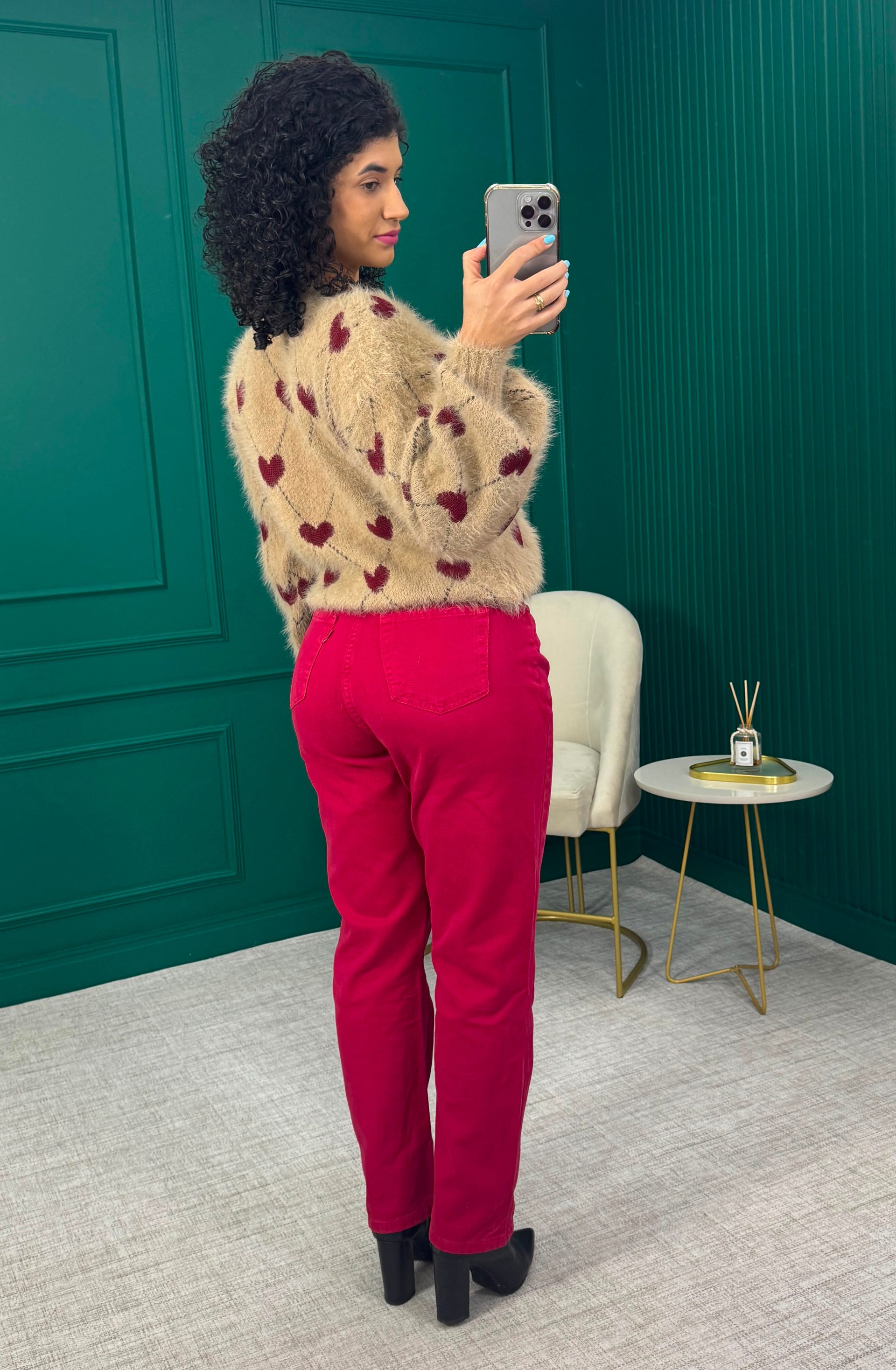 Calça Reta Cereja 100% Algodão - Denim Zero